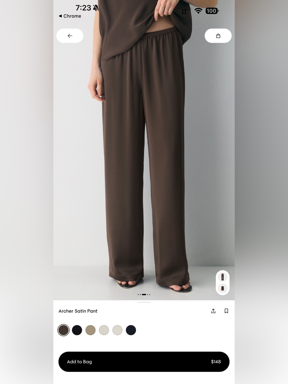 Aritzia Archer Satin Wide-Leg Pants